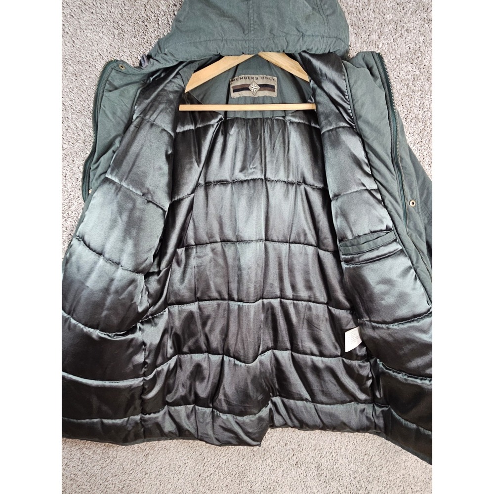 Vintage 90s Members Only Winter‎ Puffer Coat Green Salesmen Sample Mens Medium